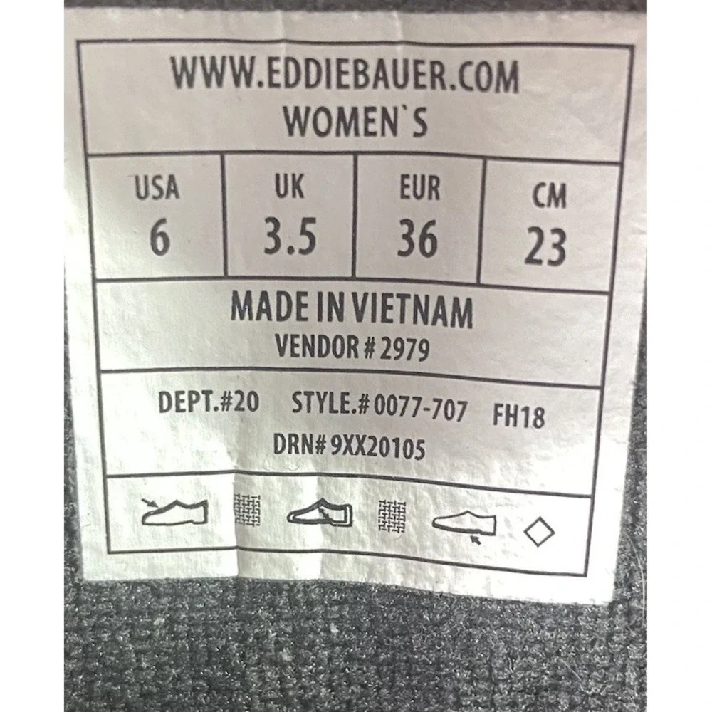 Eddie Bauer Womens Laurel‎ Winter Boots Black&Gray Waterproof Mid Calf 6 EUC